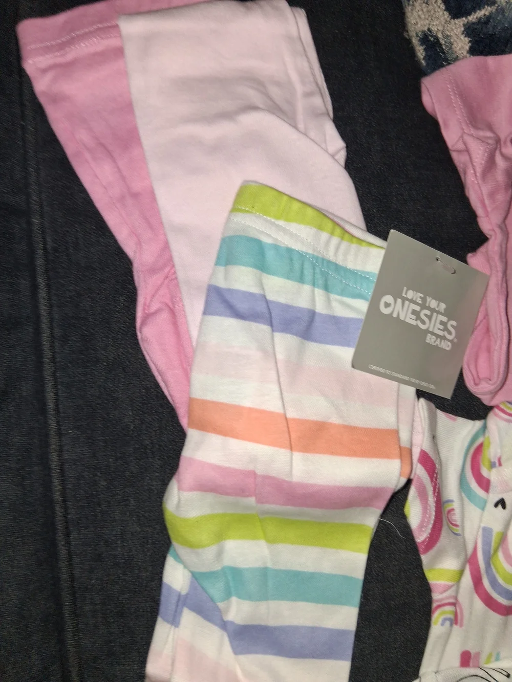 Onesies Pink Unicorn Baby Bodysuit & Rainbow Set